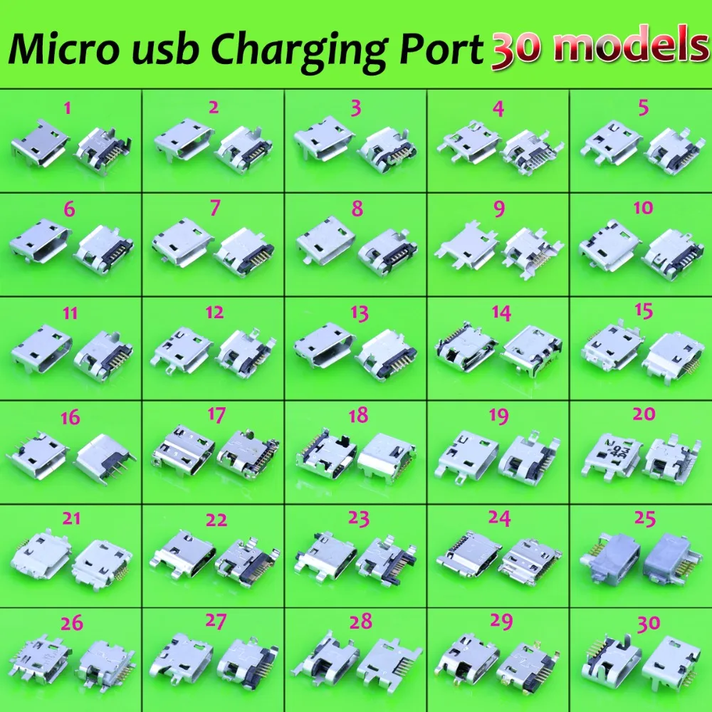 30 моделей micro usb разъем 60-300 шт./лот очень распространенный зарядный порт для zte для huawei для samsung для sony