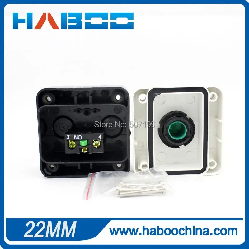 2 шт. упаковка переключатель коробка Диаметр 22 мм Электрический мгновенный 1NO |