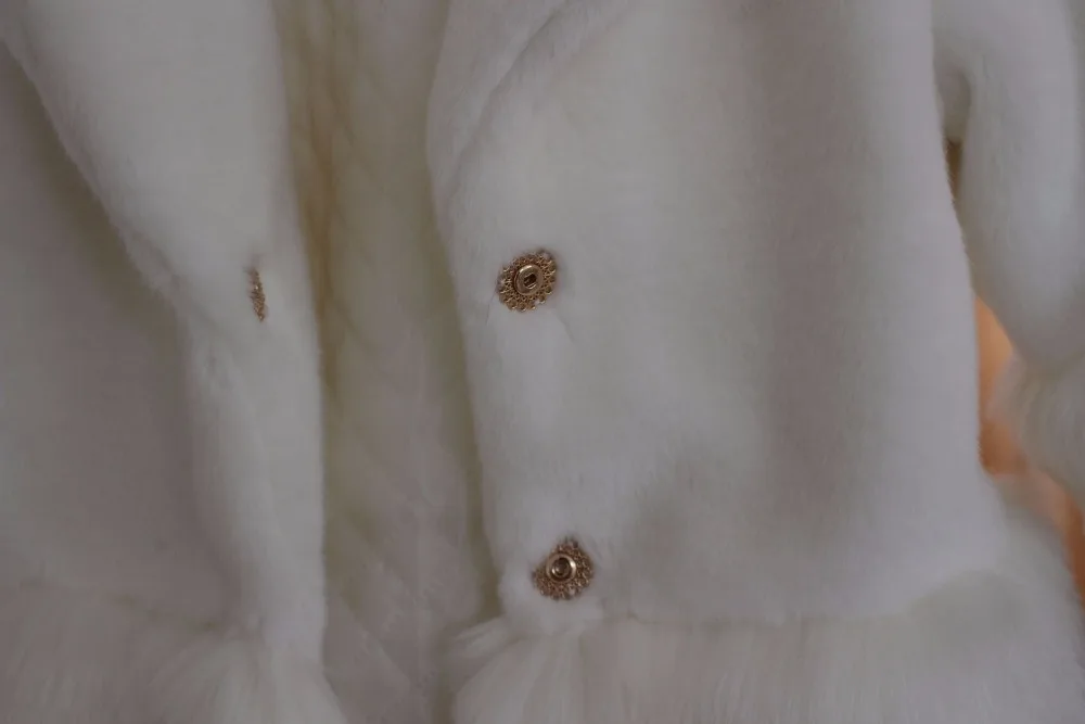 Пушистый Зимний свитер для маленьких девочек пальто из искусственного меха