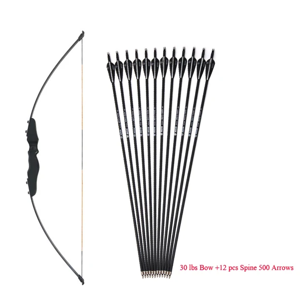 Black Bow Arrow 12 51 дюймов 30 фунтов прямой Лук Сплит вход лук для стрельбы из лука охота стрельба практика для российских клиентов - Цвет: Black Bow Arrow 12