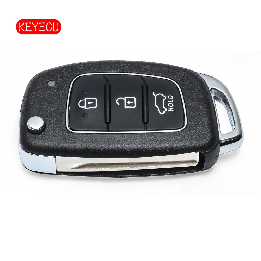 Keyecu Флип дистанционный брелок 3 кнопки 433 МГц ID46 чип для Hyundai Accent 2013 2015 P/N: 95430
