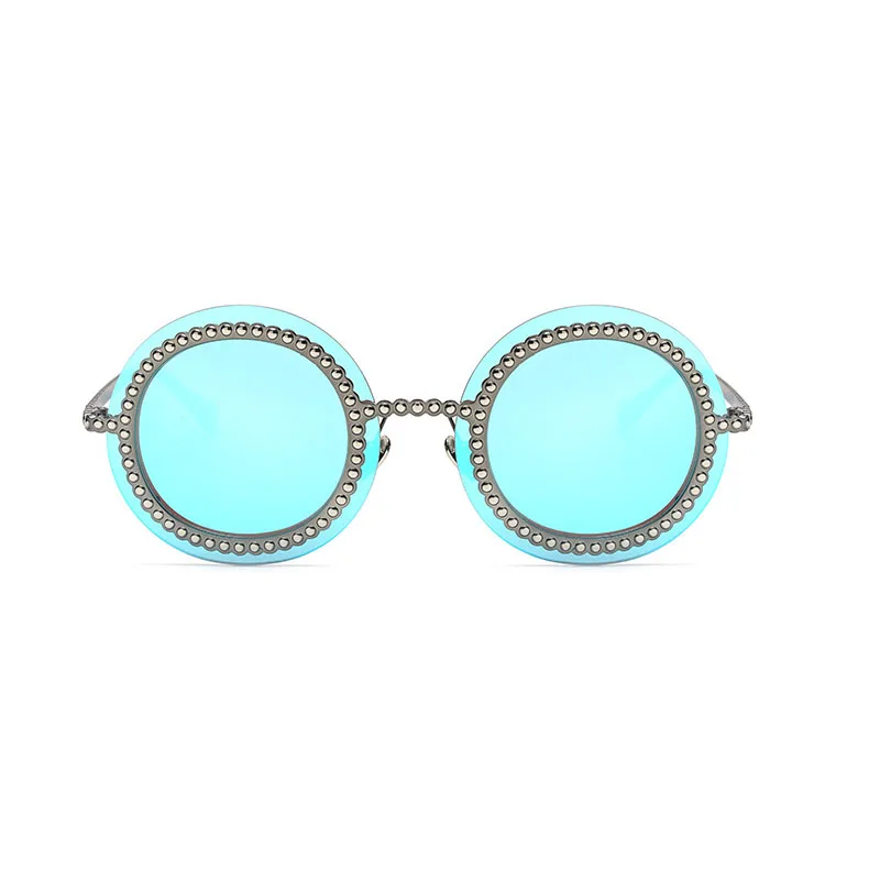 Luxury Pearl Round Sunglasses Women Brand Designer Vintage Rimless Sun Glasses For Ladies Circle Mirror Shades Lunette De Soleil |