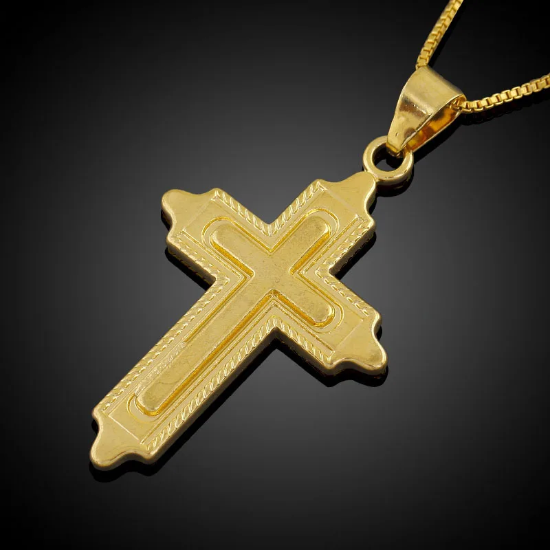 Золотой цвет ортодоксальная оптовая продажа счастливый крест подвески ожерелья