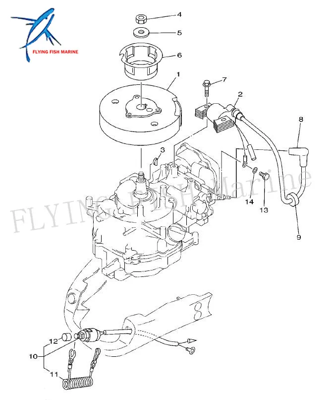 Подвесной Двигатель 67D 85640 00 t.c. I для Yamaha 4 тактный лодочный мотор F4 катушка