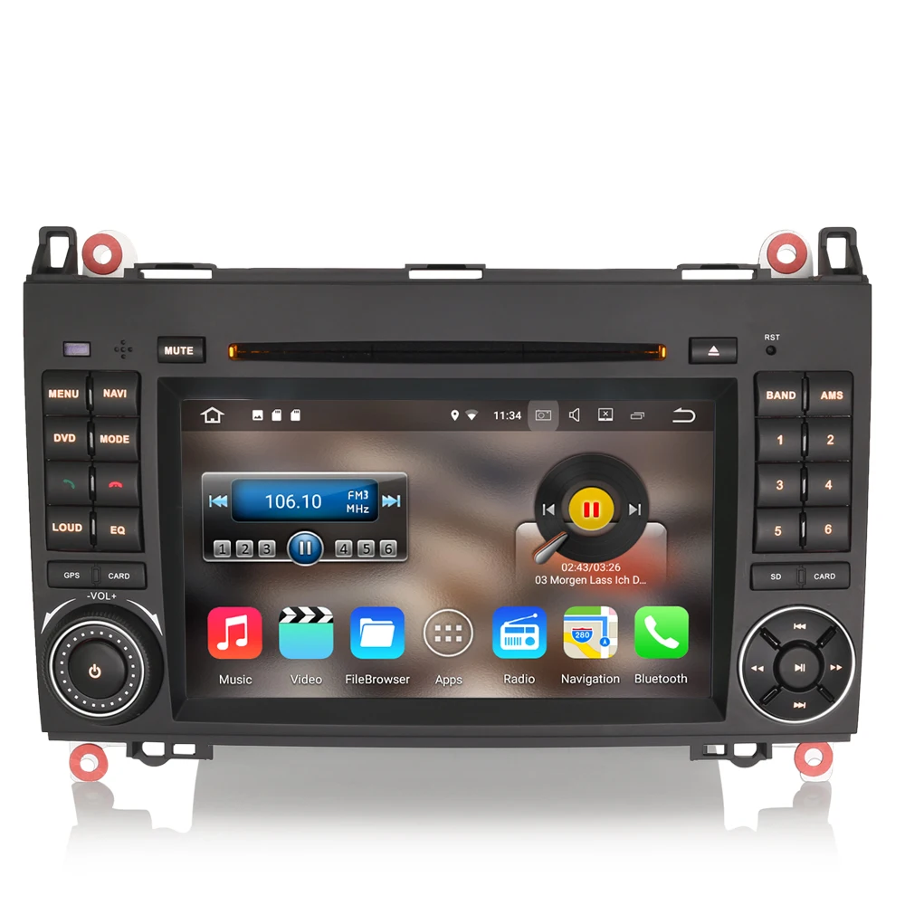 Android 7 1 Авторадио DAB + DVD CD Wifi DTV Автомобильный GPS навигатор для Mercedes Benz класса A W169 B