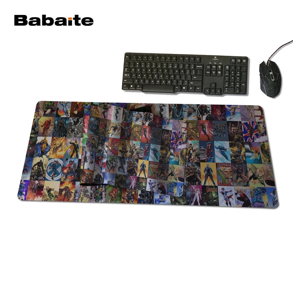 Игровой коврик для мыши Babaite с запирающимся краем, компьютерный игровой коврик для мыши с Бэтменом, резиновый мат, дизайн Комиксов Marvel, коврики для мыши