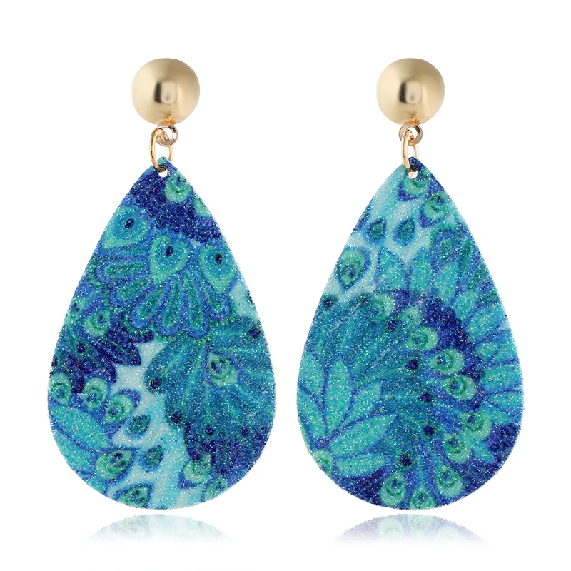 WNGMNGL 2018 Fashion Female Drop Earrings Romantic Elegant Statement Colorful PU Sequins Dangle For Women Jewelry Gift | Украшения и