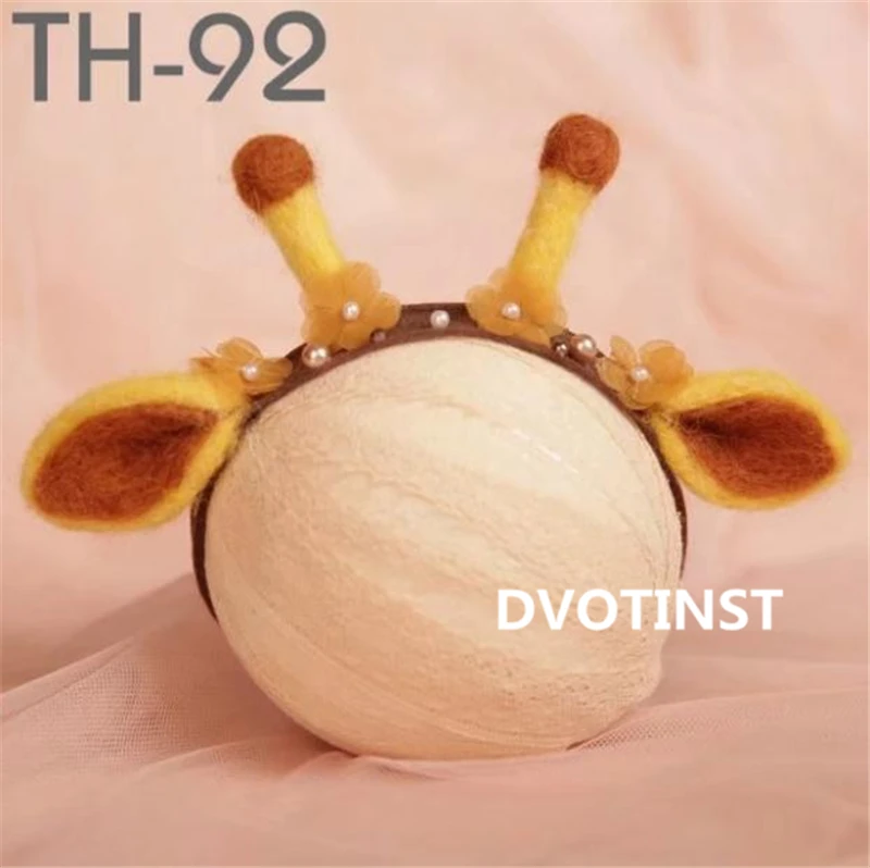 TH92 Dvotinst/реквизит для фотосъемки новорожденных; милый головной убор с ушками единорога; головной убор; фон для фотосъемки в студии - Цвет: TH92