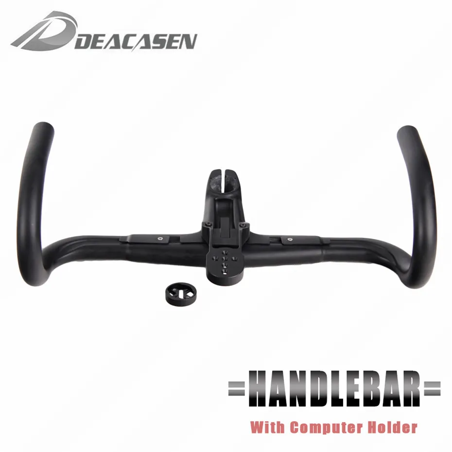 Deacasen Carbon Road bike T800 integrated handlebar include stem and headset cap carbon fibre bicycle handlebar