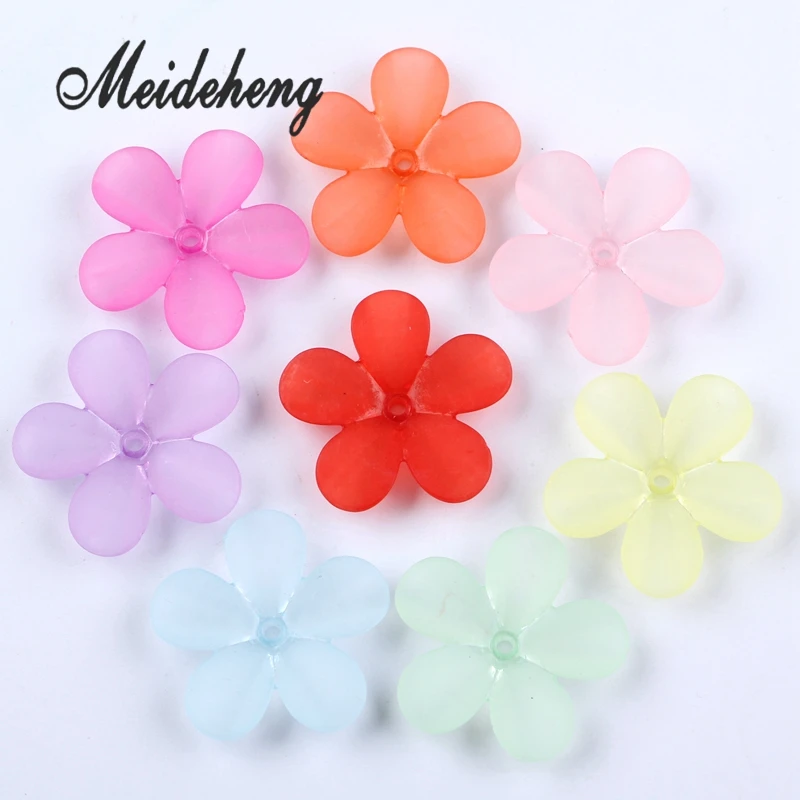 

30mm 5mm Acrylic Frosted five petals for Jewelry Making Ethnic styleBracelet Necklace Collocation Bridal hair Material