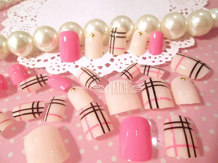 Модные стильные экологически чистые акриловые накладные ногти с полным