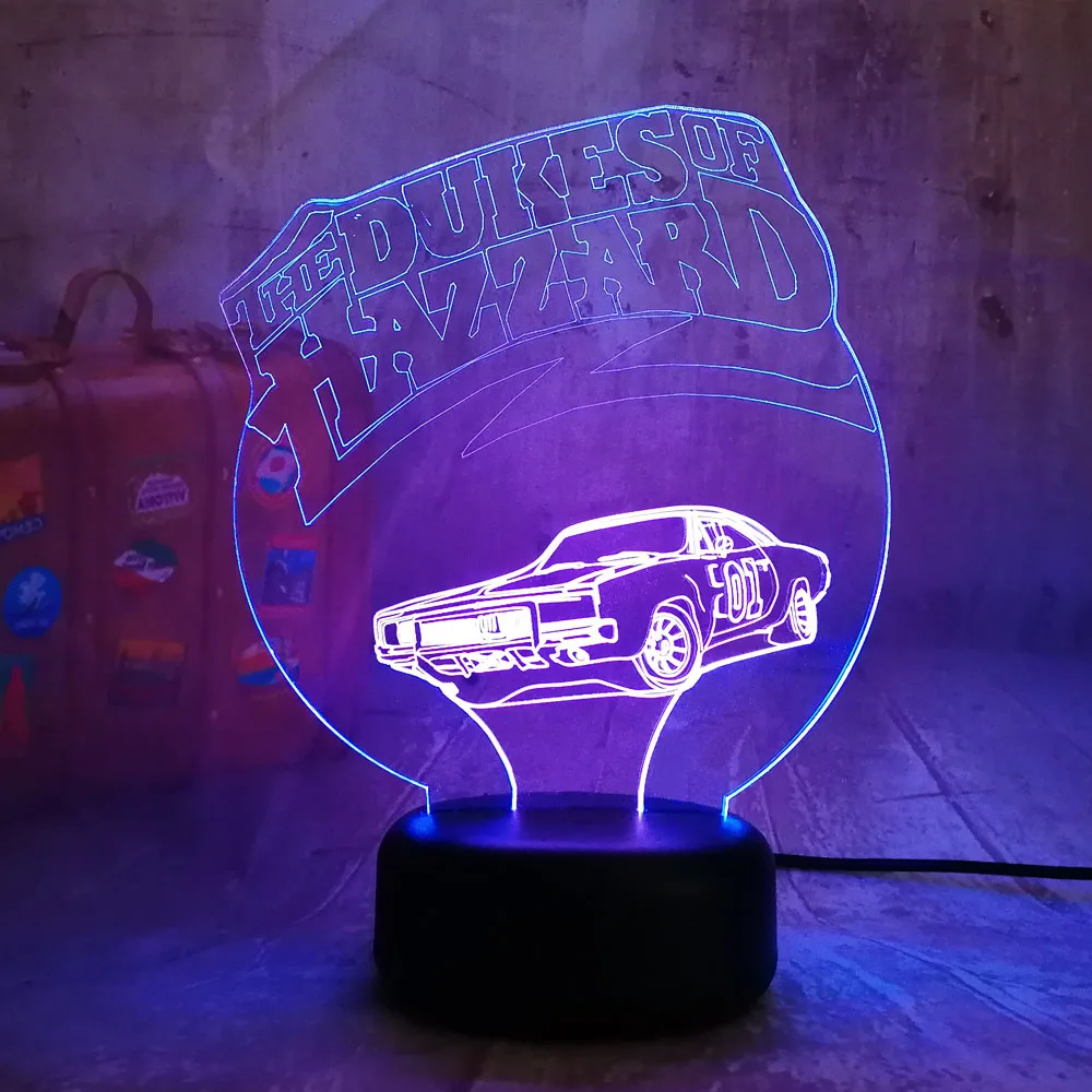Новинка 3D LED RGB Смешанные двойной Цвет хаззард автомобиля ночной Светильник для