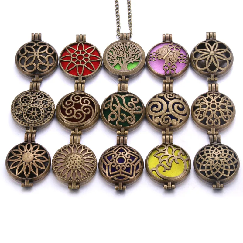 Винтажное ожерелье с ароматическим диффузором круглая подвеска для