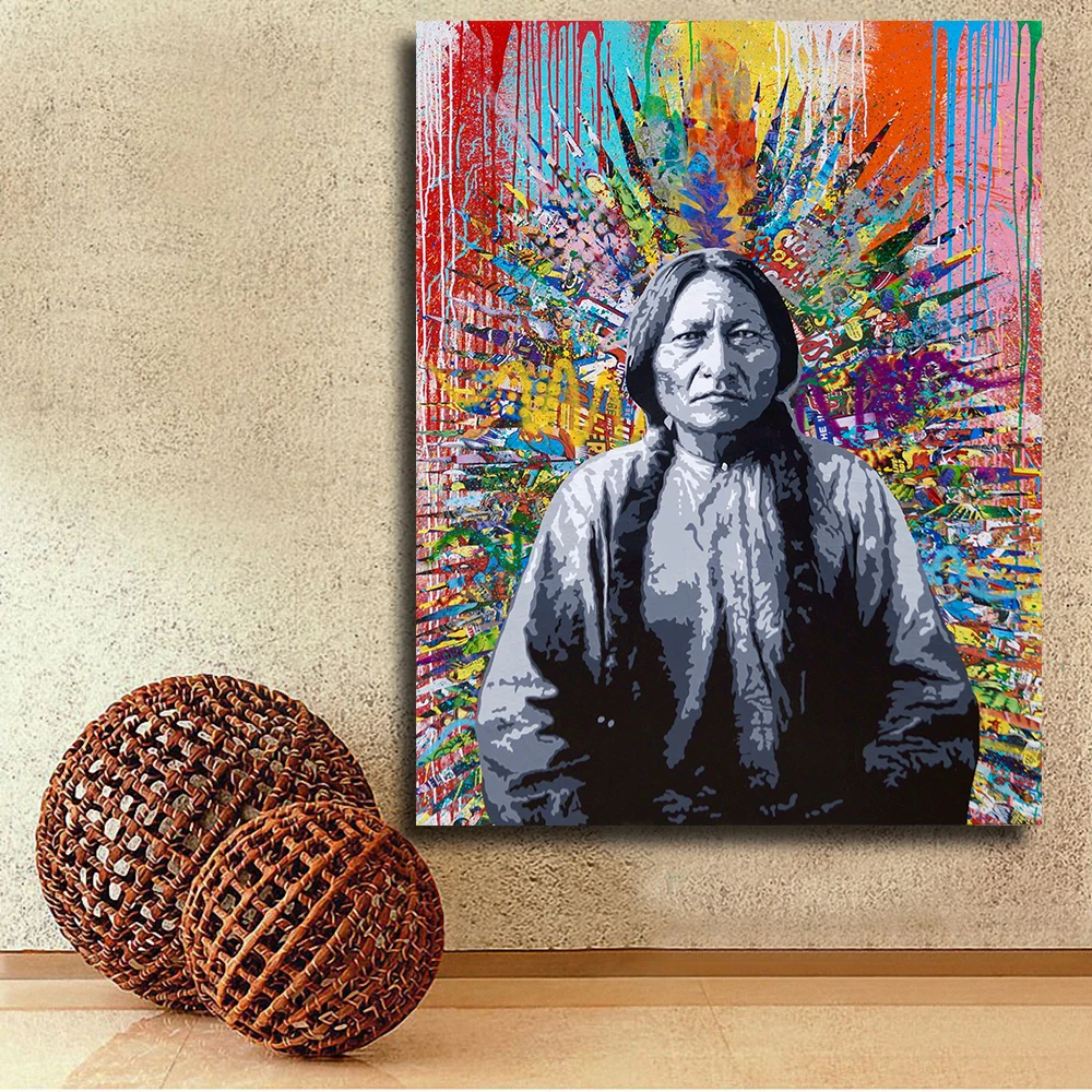Wall Art Pop Oil Painting Acrylic on Canvas Prints for Living Room Home Decor Indian Graffiti No Frame | Дом и сад