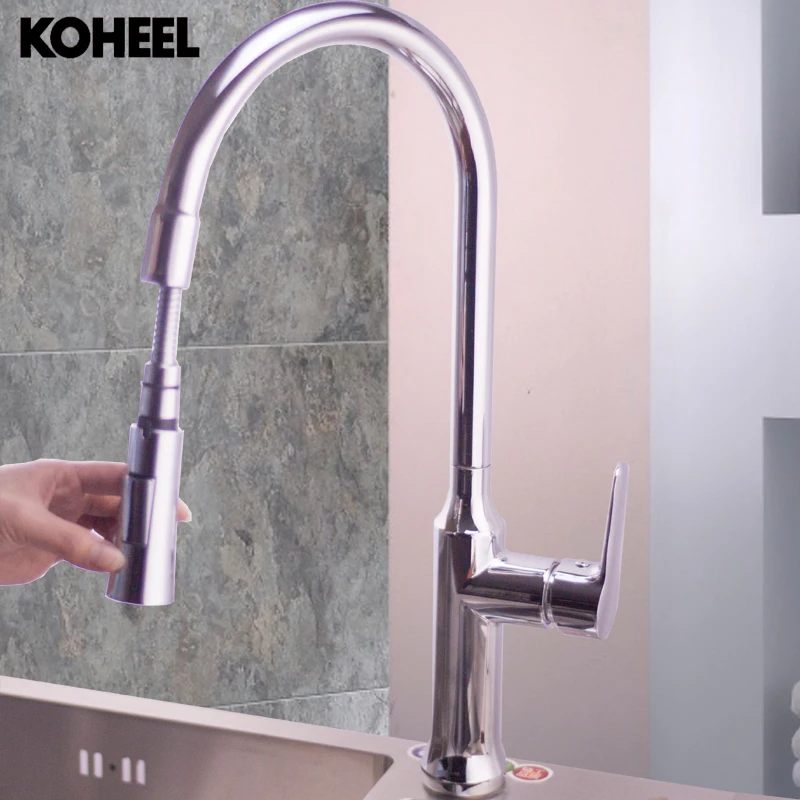 Deluxe Нержавеющая сталь вытащить спрей Кухня кран смесителя раскладная