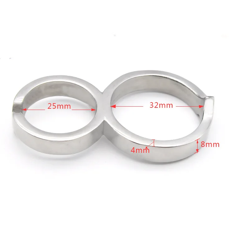 Два кольца мужские целомудрия стальная клетка из нержавеющей стали замок