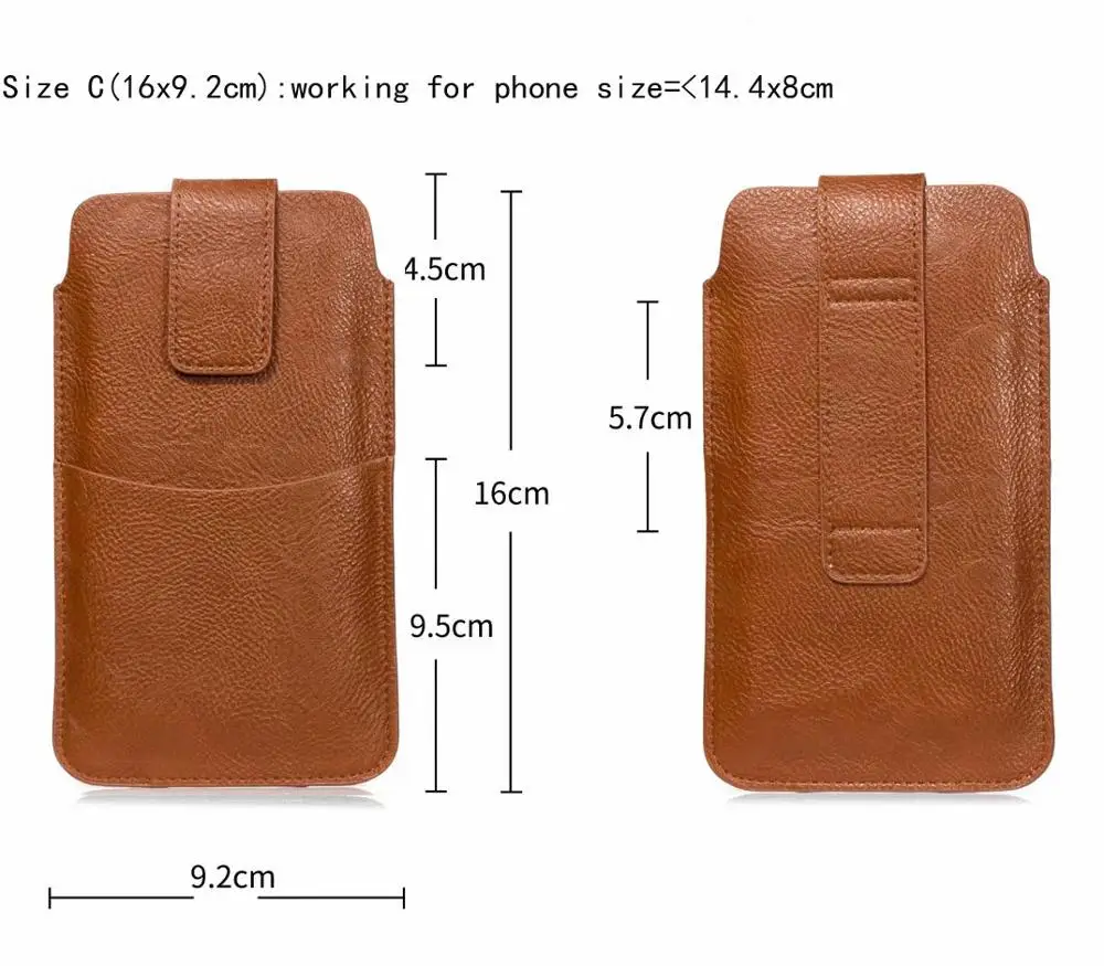 Size C 16x9.2cm Универсальный чехол для sony Xperia Z5 компактный X XZ XZ1 XZ2 XZ3 L1 L2 L3 XA2 XA XA1 ACE E4 ретро кожаный чехол в виде поясной сумки чехол для телефона - Цвет: Size C 16x9.2cm