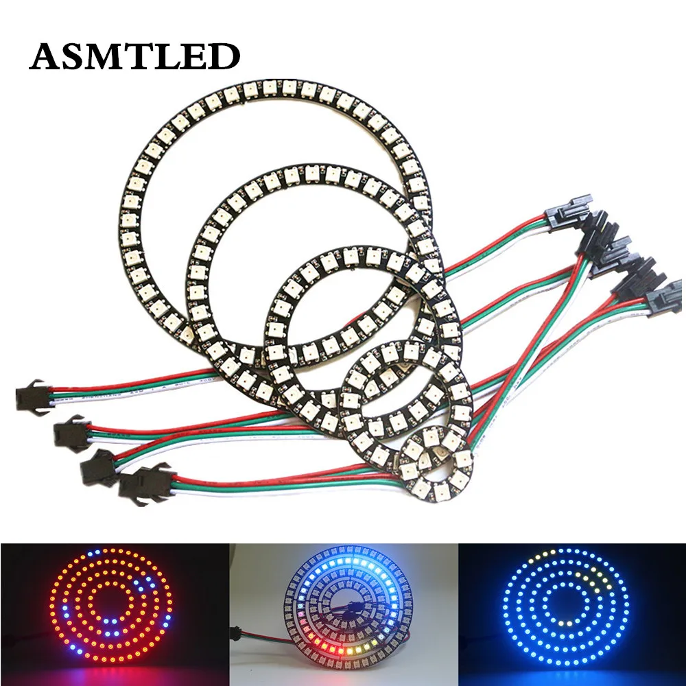 Адресное пиксельное кольцо WS2812B 8 16 24 35 45 128 LED s 5050 RGB светодиодное WS2812 ic встроенный