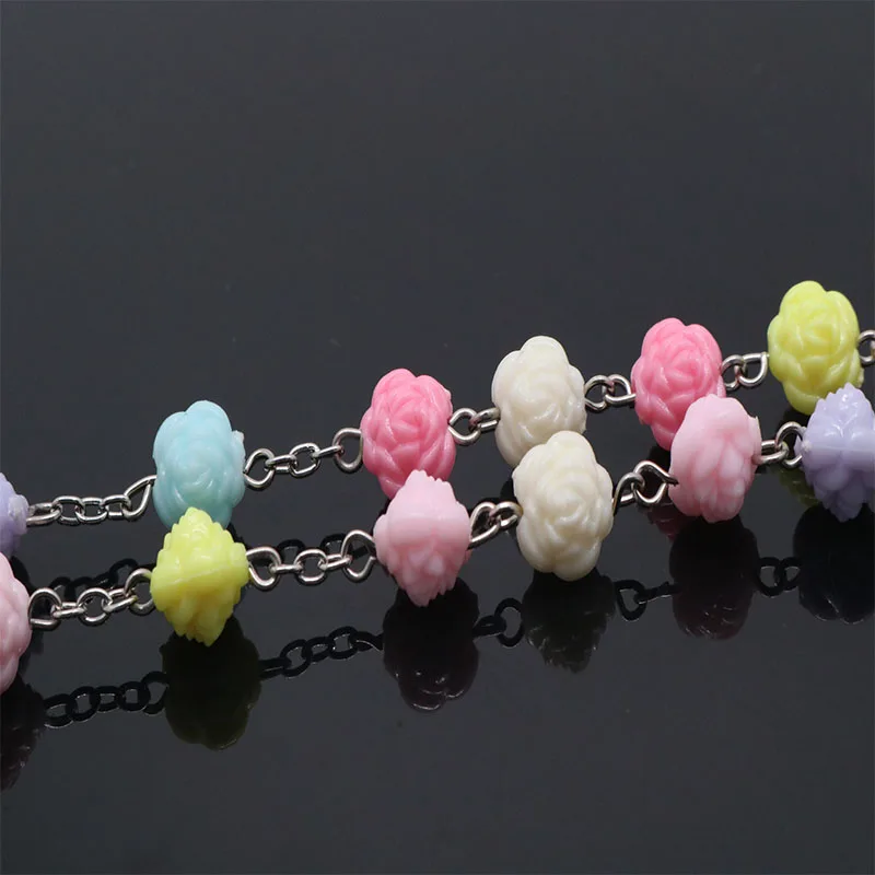 Новое прибытие 8 мм розовое ожерелье четки из бусин католические с медалью