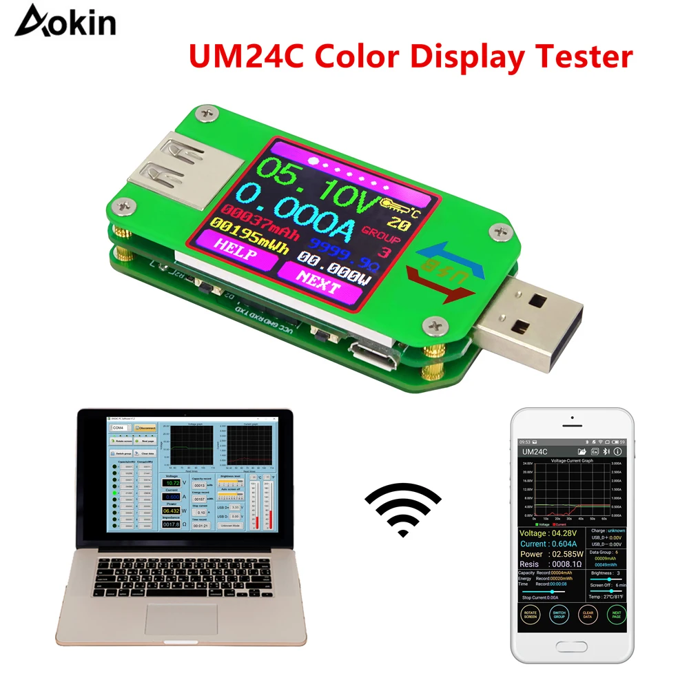 Для APP USB 2 0 ЖК-дисплей Вольтметр Амперметр заряд батареи Измеритель Напряжения