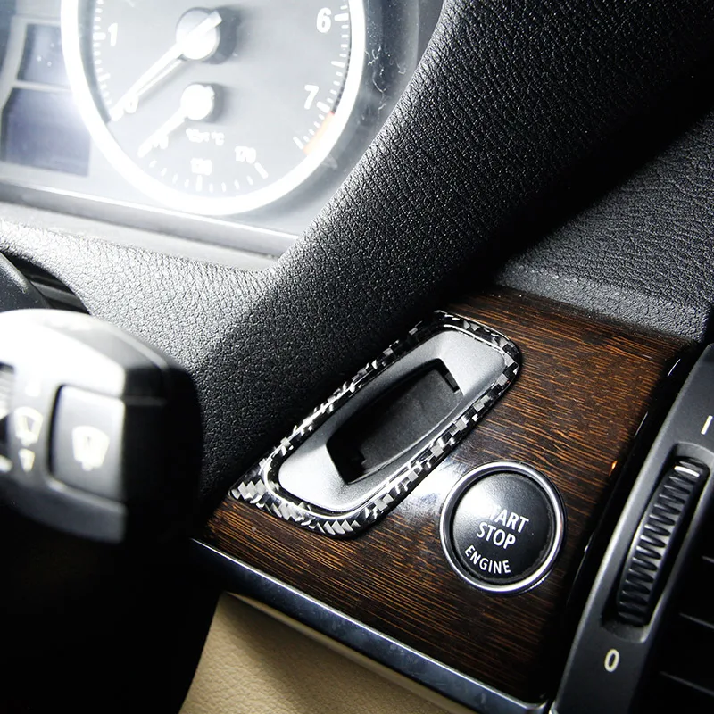 

Carbon Fiber Car Key Hole Frame Stickers For BMW X5 E70 X6 E71 2008-2013 Left Hand Drive Accessories