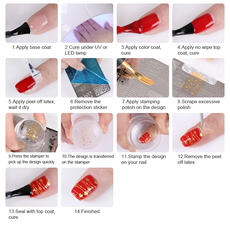 

UR SUGAR 6ml Black White Nail Stamping Polish Gold Silver Nail Art Plate Stamp Oil Stamping Varnish Manicures Stamp Polish DIY