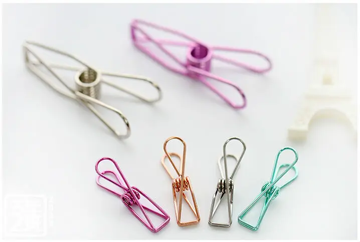 Простой ретро полый металлический зажим для бумаги красочные Зажимы filofax умный