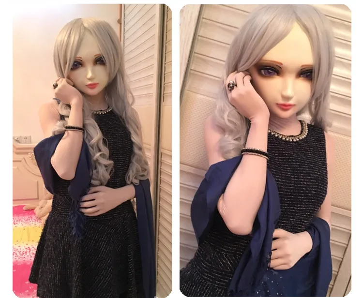 

(DM008) Женская милая девочка каучуковые полуголовы кигуруми BJD Маска Косплей японское аниме ролевая Лолита Реалистичная настоящая маска Тран...