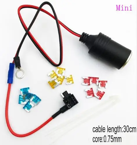 

1 компл. 30 см Автомобильная сигарета разъем прикуривателя 12 В удлинитель стандартный держатель предохранителя с предохранителем M/s/mini Размер 5/10/15A