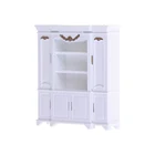 Мини-шкаф для кукольного домика, кухонная витрина для шкафа, украшение для белого кукольного домика, миниатюрная кухня, 51*12*56 мм