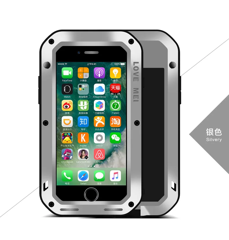 Waterproof Case For iPhone 7 Plus Luxury Original Hard Aluminum Shockproof Cover 8 360 Full Protection |