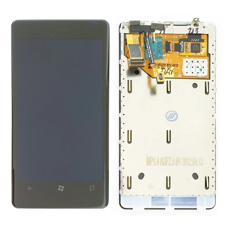 Для Nokia Lumia 800 lcd с кодирующий преобразователь сенсорного экрана в сборе с рамкой