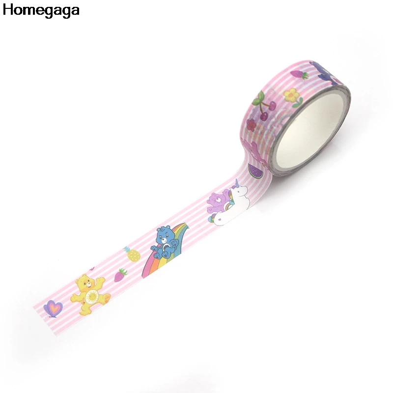 Homegaga Care Bears Мультфильм Дети Забавный васи diy Скрапбукинг клейкая бумага Маскировочная лента печатные узоры наклейки D1973