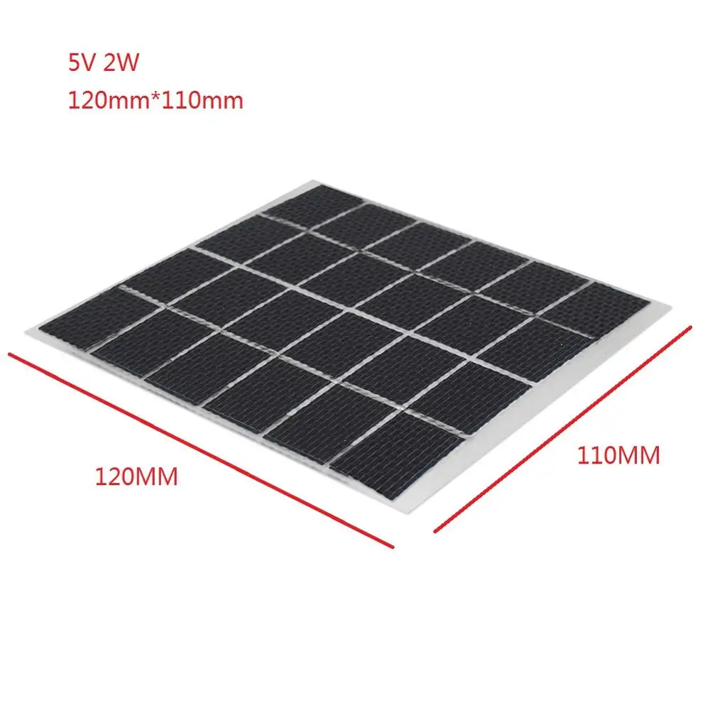 5V Cewaal 2 Вт 6 в модуль Солнечная панель 120*110 мм солнечные элементы монокристаллический кремний экологический питание Солнечная зарядка - Цвет: 5V