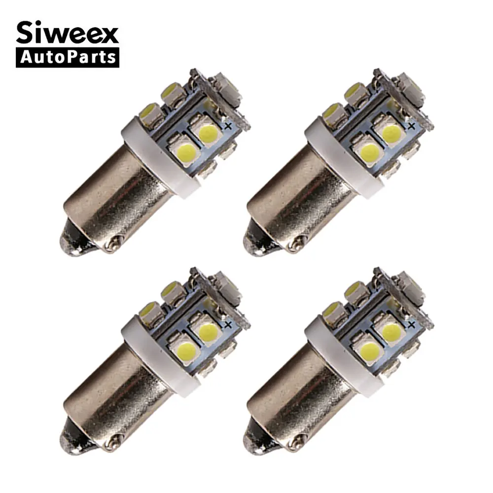 4X T4W BA9S 10 SMD 1210 чип Светодиодные Автомобильные огни Купол гирлянда лампа приборная