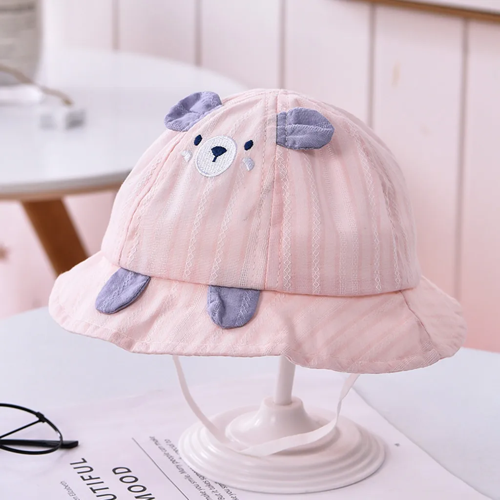 Летняя шляпа с ушками медведя для маленьких мальчиков и девочек кепка принтом