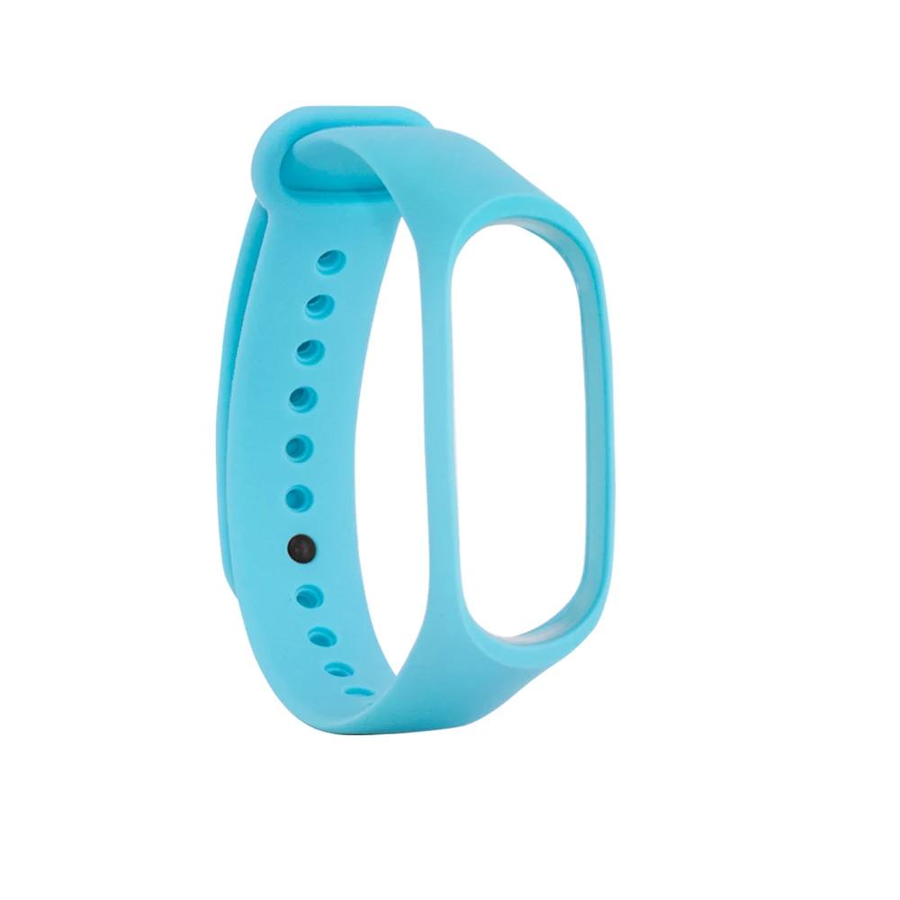 Синий Разноцветный силиконовый ремешок mi Band 3/4 для Xiao mi 3 Xiao mi 4, аксессуары для браслетов, сменные одноцветные браслеты - Цвет: Синий
