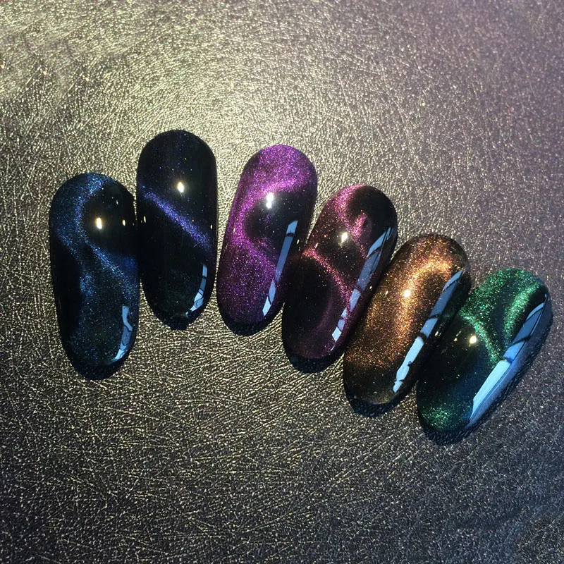 3D Cat Eye Magnet Powder Dust Cat's Eyes Pigment Mirror Chrome Glitter Funny Nail Art Decoration for UV Gel Polish DIY | Красота и