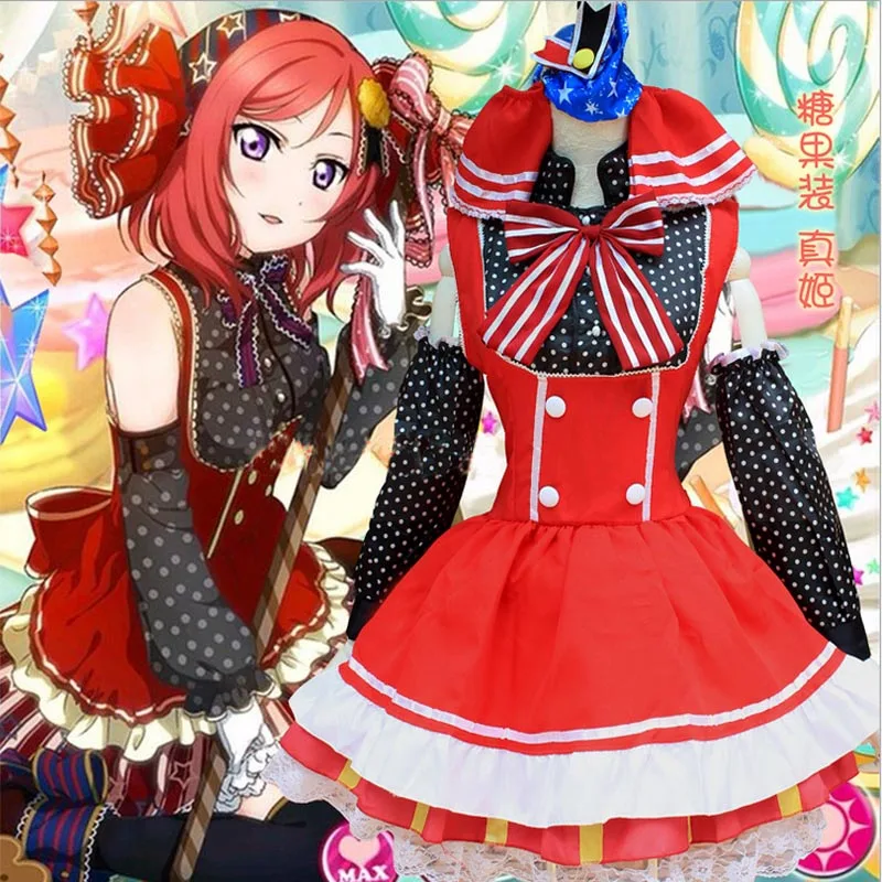 2018 японское аниме Love Live Tojo/ Umi/ Eli/ Hanayo/Nico/Rin конфеты горничная униформа платье