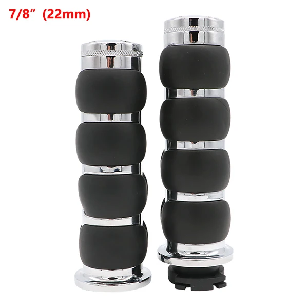 E Chrome 22mm " 25 мм и 7/8" 22 мм заготовка резиновая пламя Спайк рукоятки для Harley Honda Kawasaki Suzuki Yamaha велосипеды крейсер Чоппер на заказ - Цвет: E Chrome 22mm