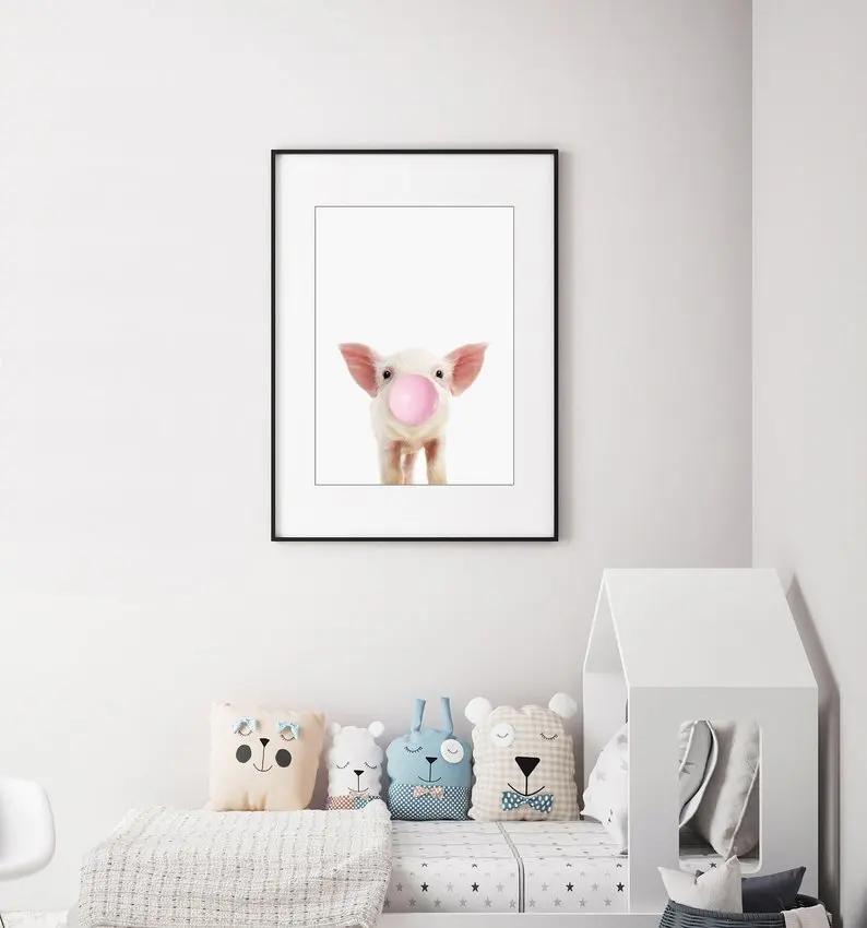 Современная Скандинавская роспись поросят с рисунком жевательной резинки