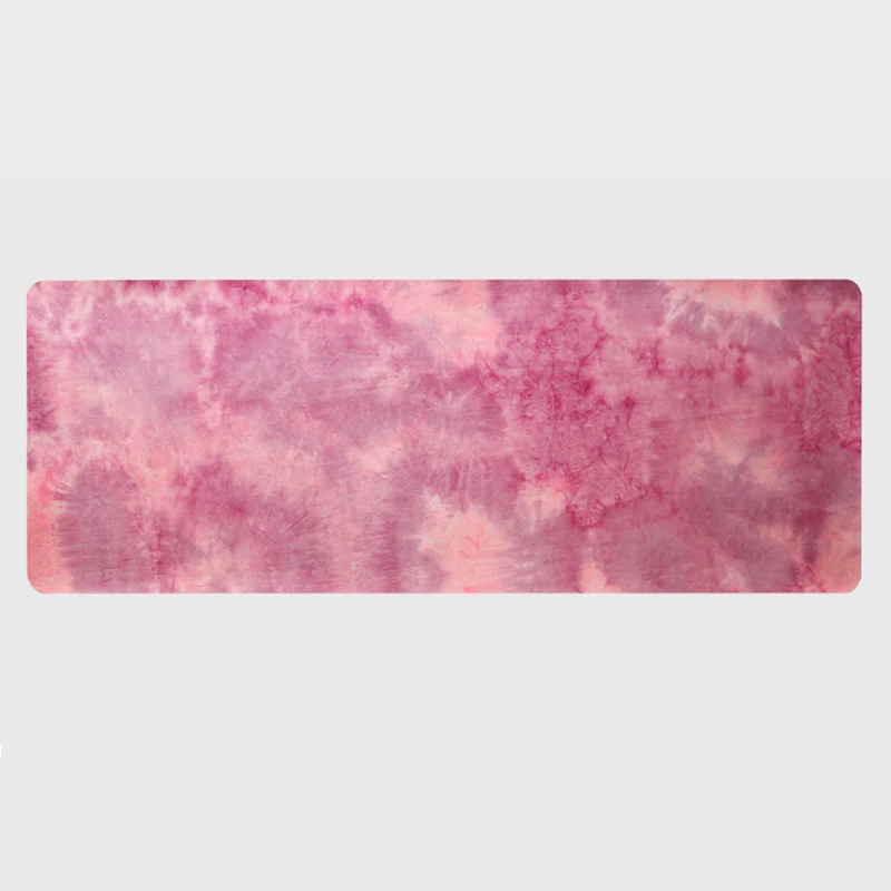 5 мм гимнастика Спорт Йога коврик замша Tie-dye нескользящий Фитнес потеря веса Пилатес тонкий аэробный йога коврик Кемпинг упражнения массажный коврик - Цвет: Розовый