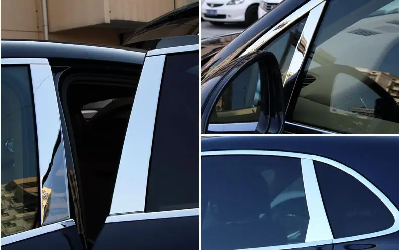 

Silver stainless steel Stainless Window Middle Pillar Posts Cover Trim 8pcs For Porsche Macan 2014 2015 2016