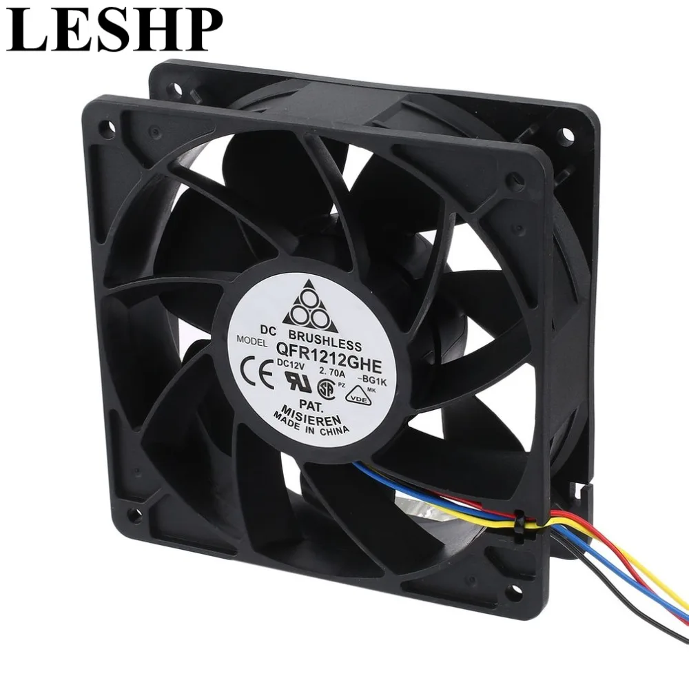 LESHP 6000 об/мин DC12V 2.7A Майнер Вентилятор охлаждения 4-контактный разъем бесщеточный Замена кулер для Antminer Bitmain S7 S9