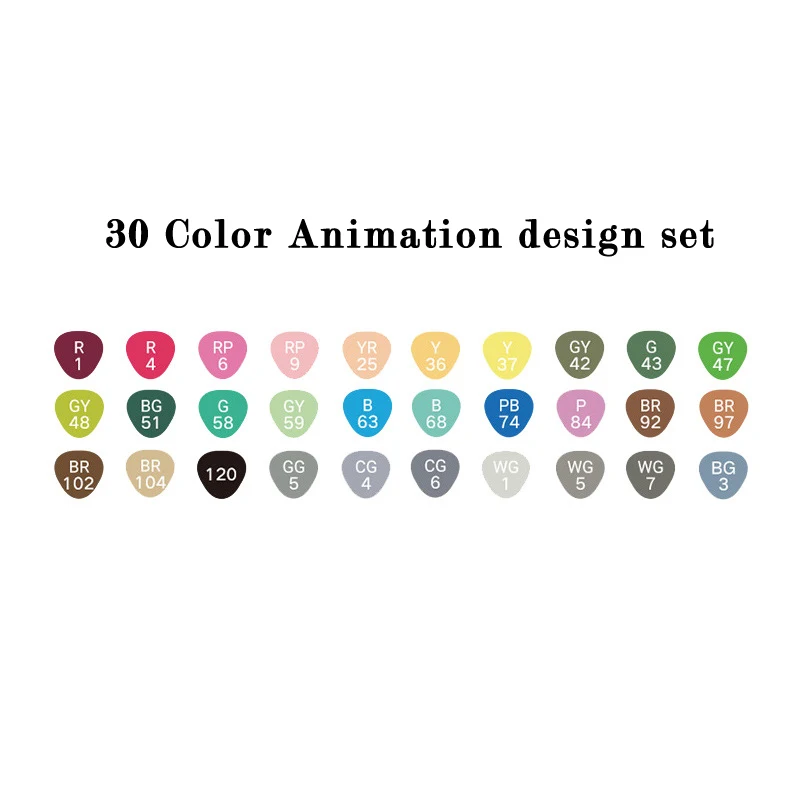 30 colors Animation Художественный маркер 168 цветов маркер на спиртовой основе маркер ручка двойная головка кисть для эскиза ручка маркер набор художественные канцелярские принадлежности - Цвет: 30 colors Animation