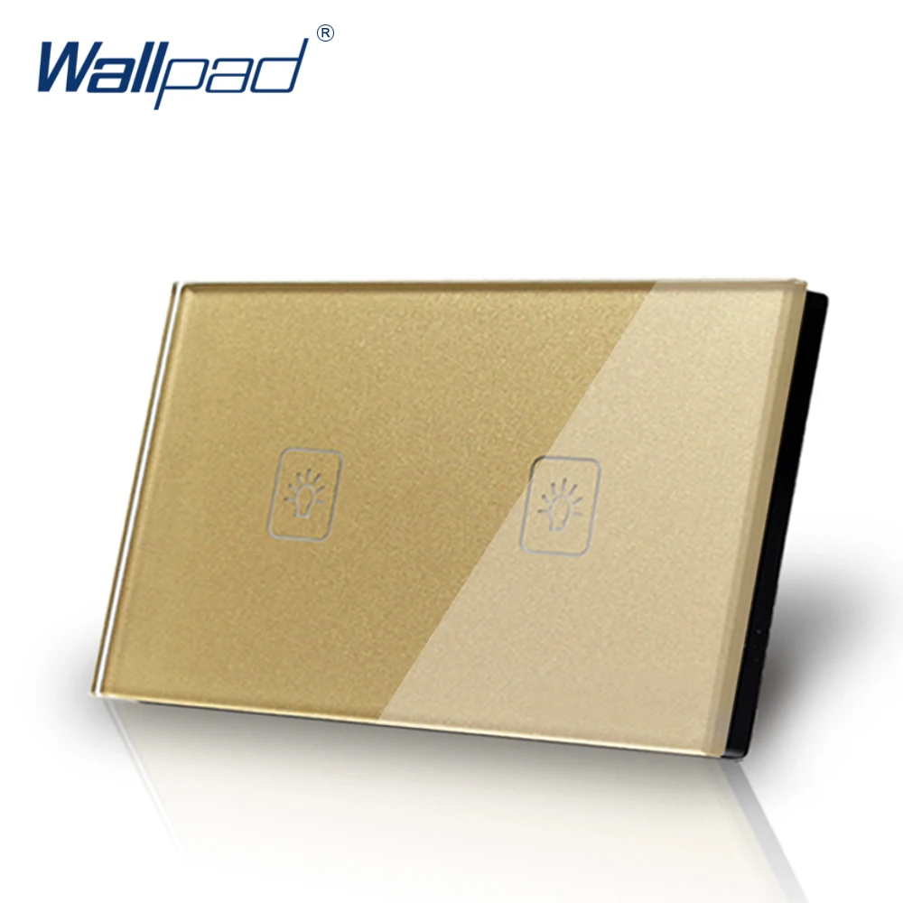 Водонепроницаемый стеклянный сенсорный переключатель Wallpad 2 клавиши 1 Путь 118*72 мм