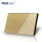 Водонепроницаемый стеклянный сенсорный переключатель Wallpad, 2 клавиши, 1 Путь, 118*72 мм, 110-250 В, стандарт Австралии, США, бесплатная доставка