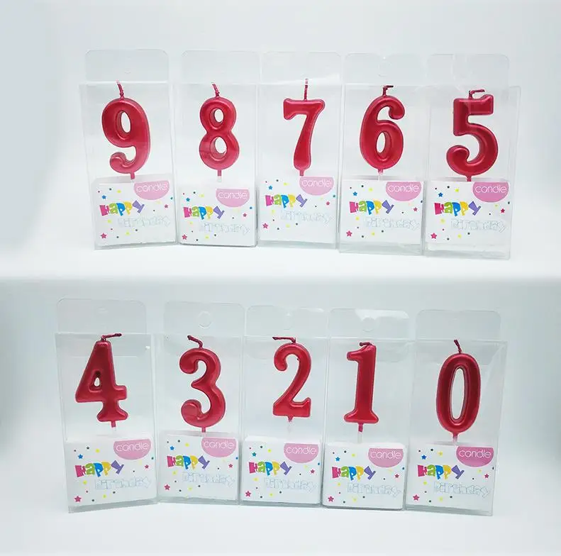 1 шт. розово красные свечи для украшения дня рождения Детские и взрослые с цифрами