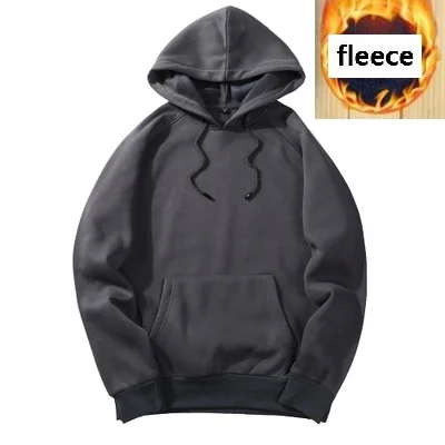 DARK GRAY MFERLIER, мужские толстовки, флисовые, теплые, 5XL, 6XL, большие размеры, толстовки с капюшоном, Осенние, синие, теплые, пуловеры, пальто, серые, черные - Цвет: DARK GRAY