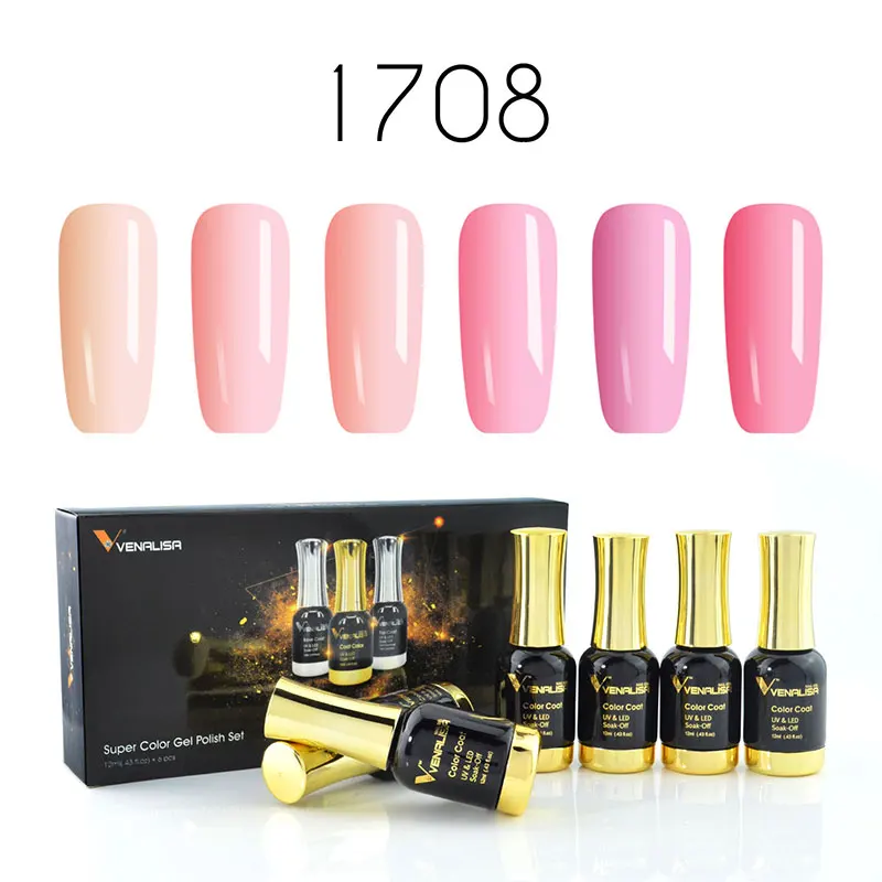 1708 6 colors Venalisa, Заводская поставка,, 111 цветов, 12 мл, дизайн ногтей, замочить от УФ, зеркальный Гель-лак для ногтей, Гель-лак, Набор лаков - Цвет: 1708 6 colors
